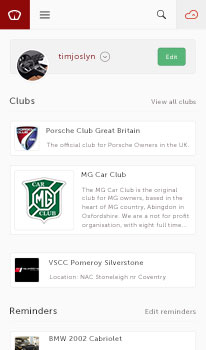 Patina - Dashboard mobile view