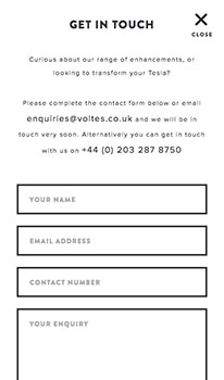 Mobile Contact Page